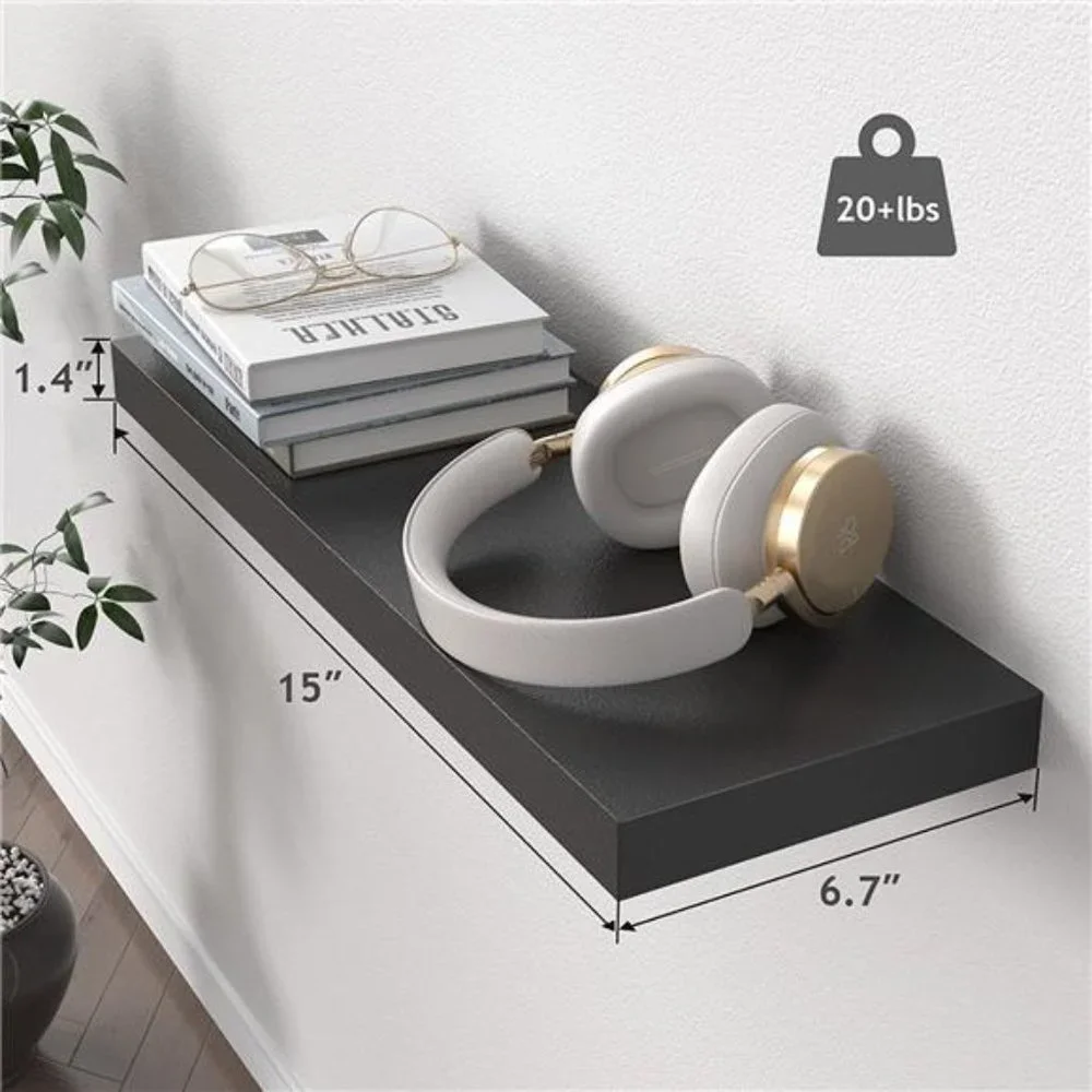 Floating Shelves Black Set of 3 Shelves Bedroom Bathroom Living Room